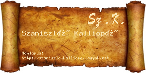 Szaniszló Kalliopé névjegykártya
